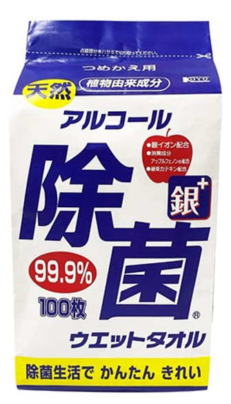 日本进口KOYO光耀酒精除菌用湿巾*100枚（替换装）