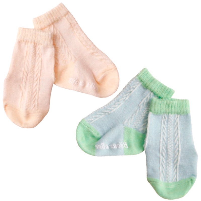 【BIJOUX & BEE】New Born Baby缆纹图样袜子＜日本制造＞